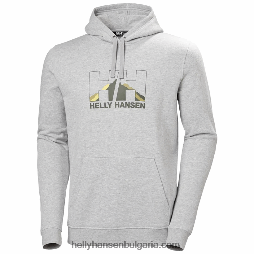 мъже мъжки суичър с качулка с графика nord 80V22D785 дълбок фиорд Helly-Hansen
