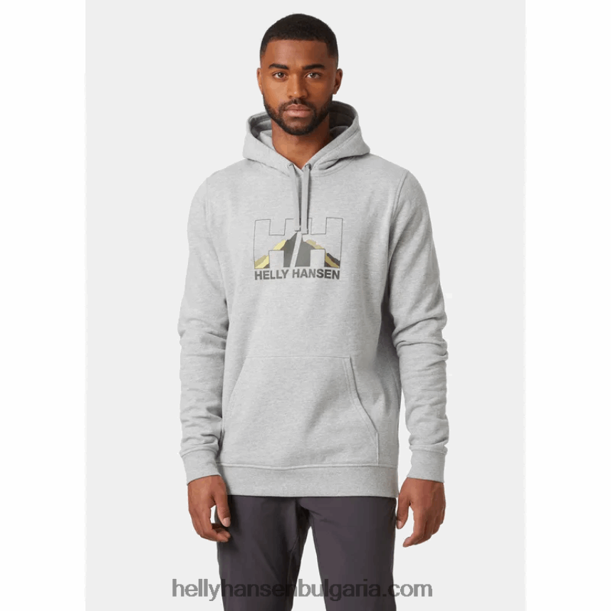 мъже мъжки суичър с качулка с графика nord 80V22D785 дълбок фиорд Helly-Hansen