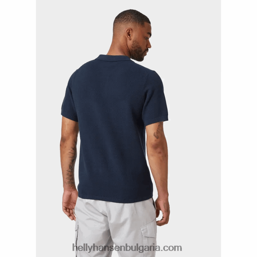 мъже мъжко плетено поло skagen 80V22D985 бяло Helly-Hansen