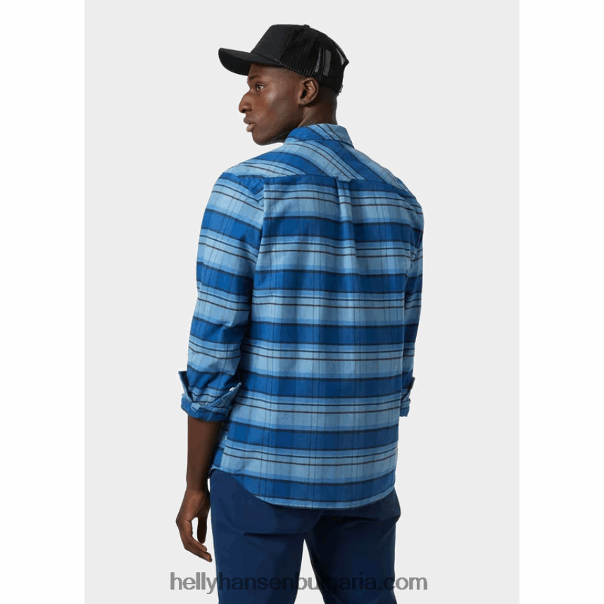 мъже мъжка класическа карирана риза с дълъг ръкав 80V22D1010 сив меланг Helly-Hansen