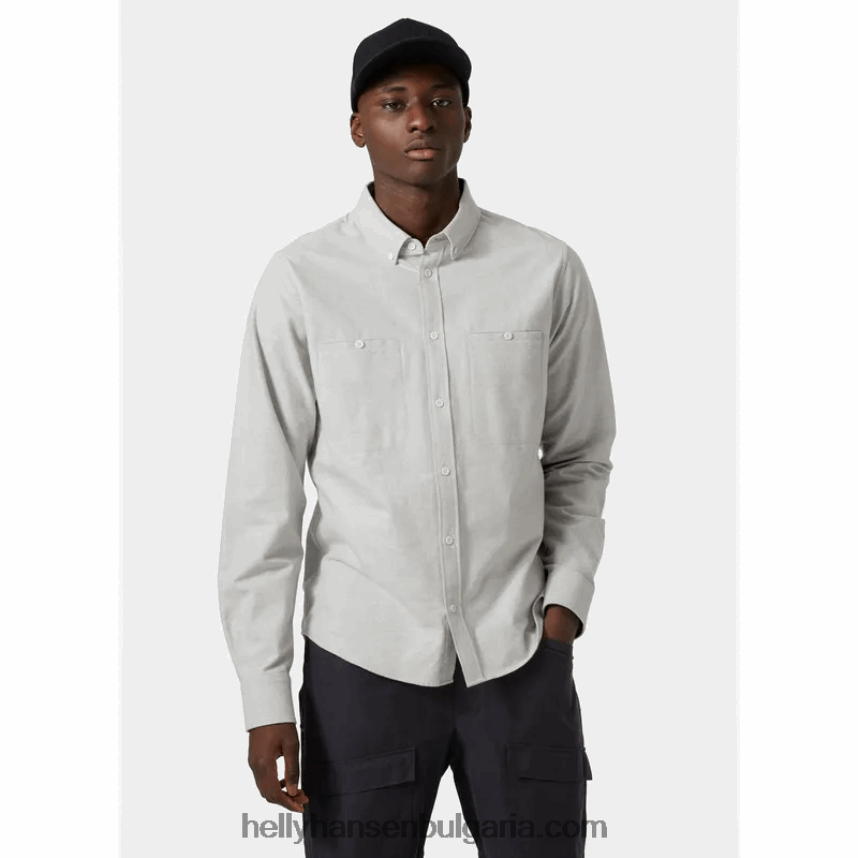 мъже мъжка фланелена риза от органичен памук 80V22D1013 кимион мелан Helly-Hansen