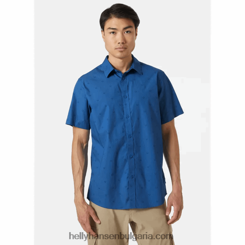 мъже мъжка риза с къс ръкав f2f 80V22D1025 сива мъгла ха Helly-Hansen