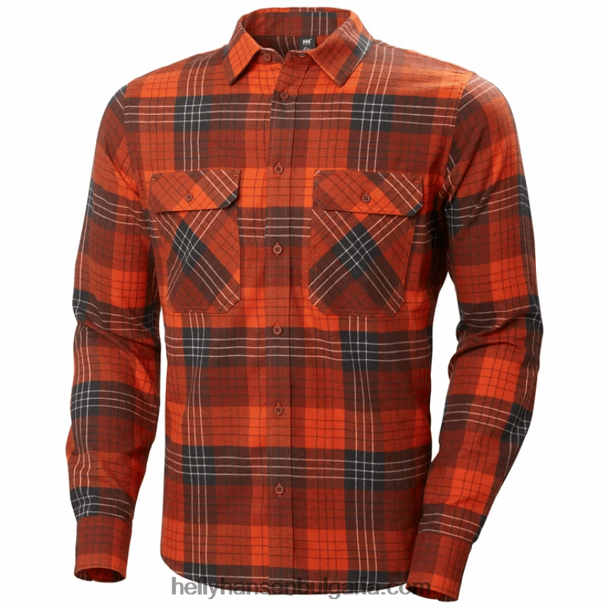 мъже мъжка органична фланелена риза lokka 80V22D1018 дълбока стомана Helly-Hansen