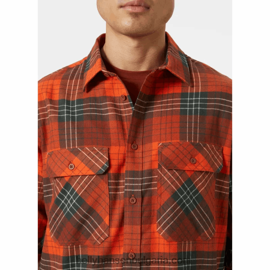 мъже мъжка органична фланелена риза lokka 80V22D1018 дълбока стомана Helly-Hansen