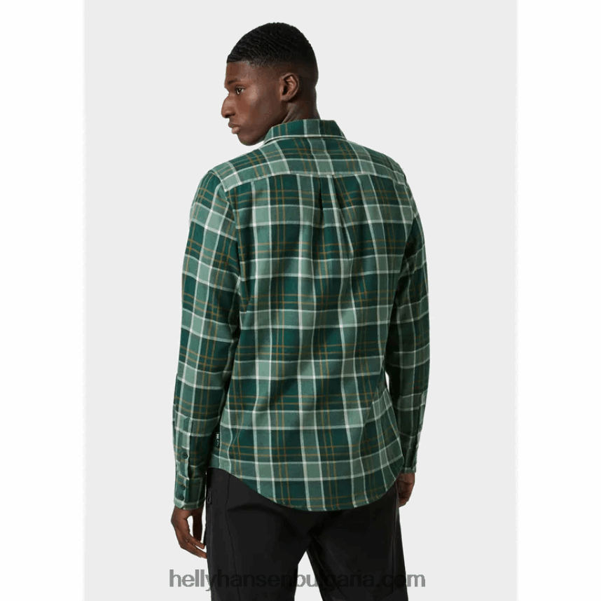мъже мъжка органична фланелена риза lokka 80V22D1021 смърч stri Helly-Hansen