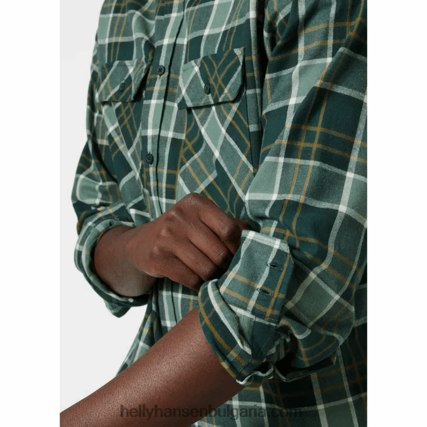 мъже мъжка органична фланелена риза lokka 80V22D1021 смърч stri Helly-Hansen