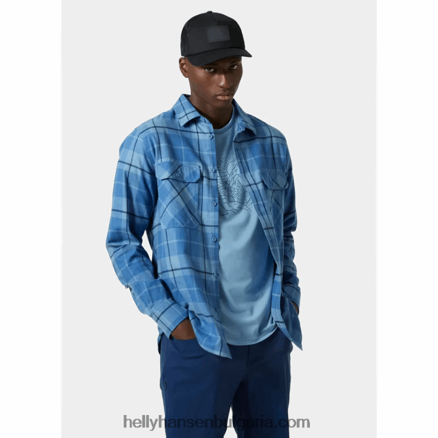 мъже мъжка органична фланелена риза lokka 80V22D1022 най-тъмен spr Helly-Hansen