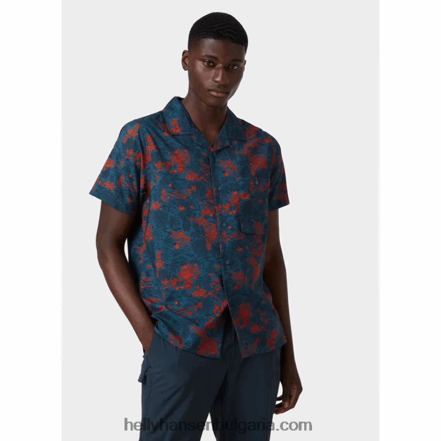 мъже мъжка рециклирана риза oya 80V22D1017 прашно синьо Helly-Hansen