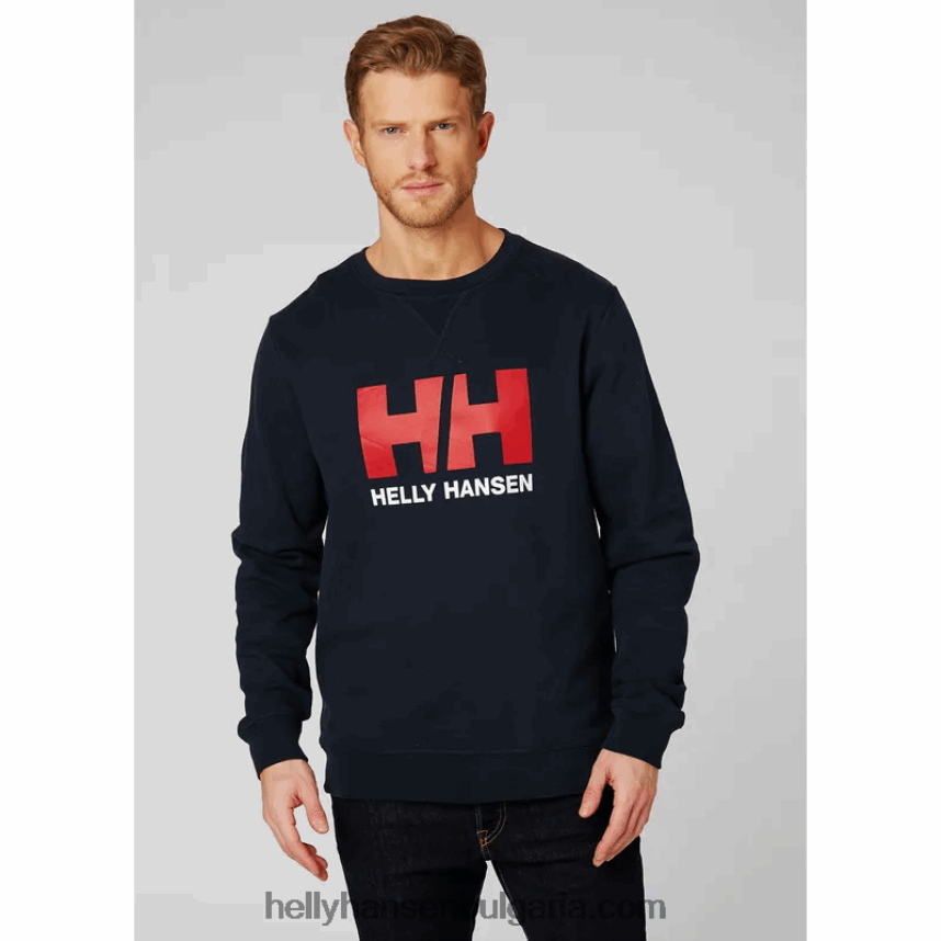 мъже мъжки суичър с лого hh crew 80V22D806 дълбок фиорд Helly-Hansen