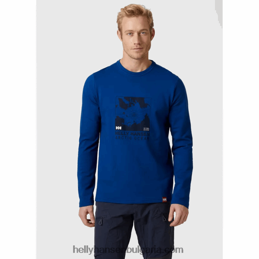 мъже мъжка памучна тениска с дълъг ръкав Arctic Ocean 80V22D937 черен Helly-Hansen