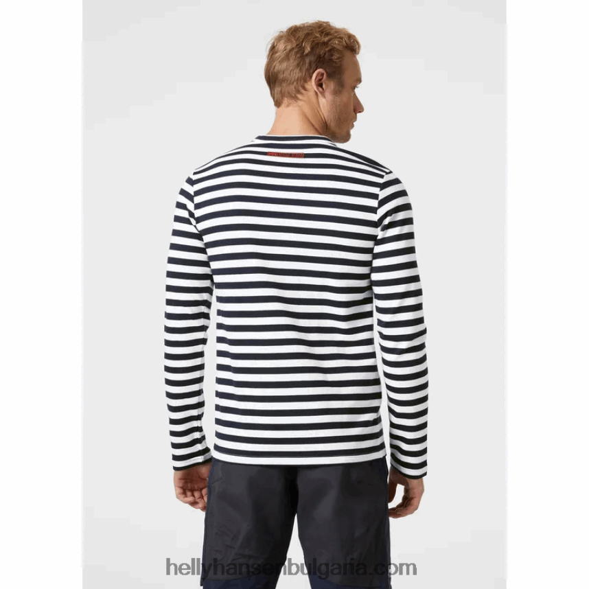 мъже мъжка памучна тениска с дълъг ръкав Arctic Ocean 80V22D938 дълбок фиорд Helly-Hansen