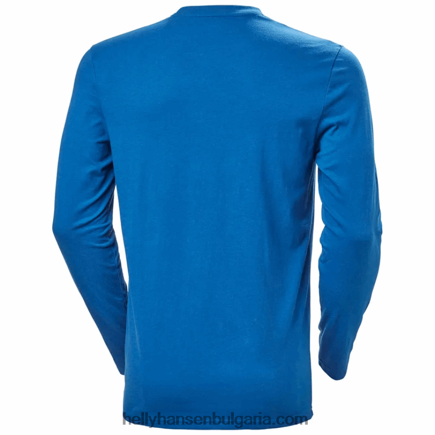 мъже мъжка тениска с дълъг ръкав с графика Nord 80V22D910 военноморски флот Helly-Hansen