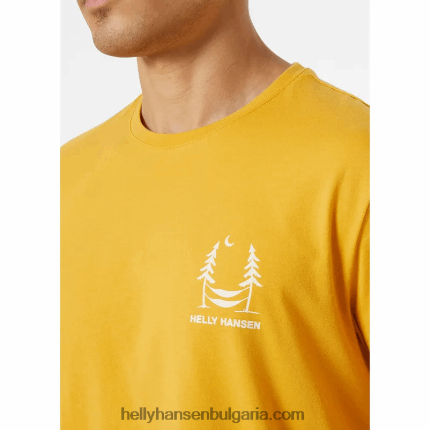 мъже f2f тениска от органичен памук 2.0 80V22D923 каньон Helly-Hansen