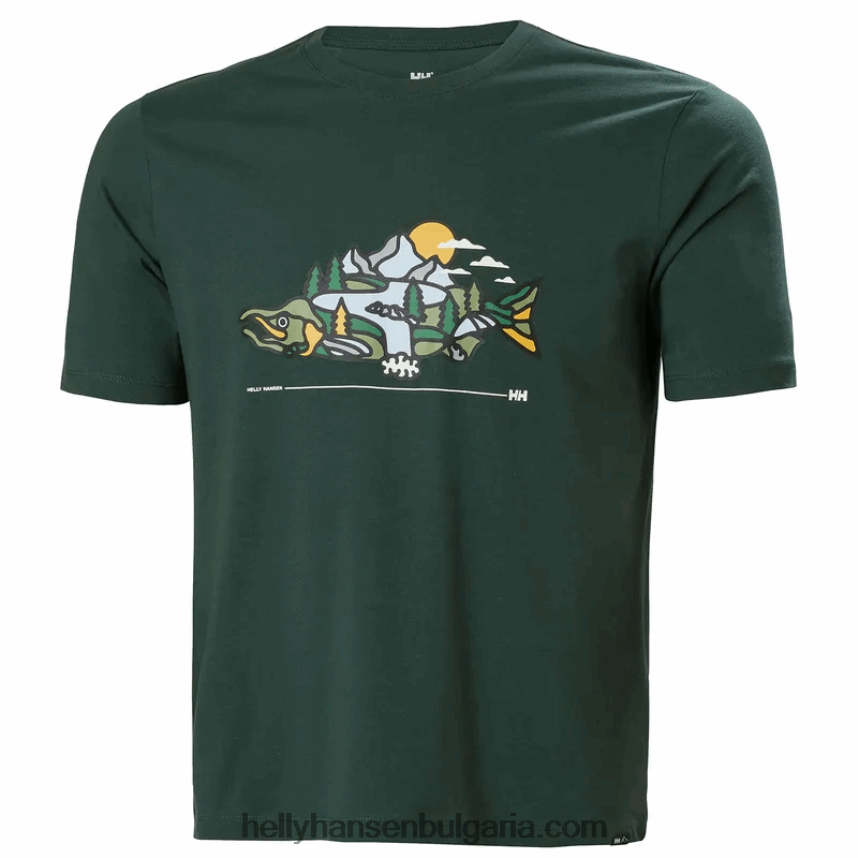 мъже f2f тениска от органичен памук 2.0 80V22D927 дълбок фиорд Helly-Hansen