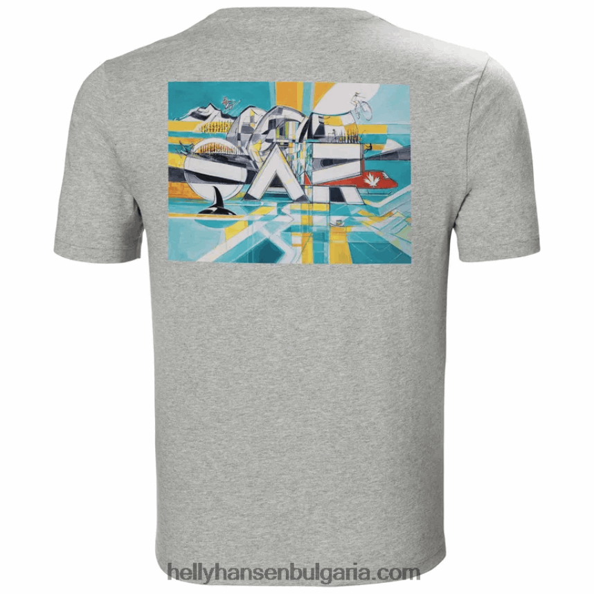 мъже мъжка тениска f2f от органичен памук 80V22D890 дълбок фиорд Helly-Hansen