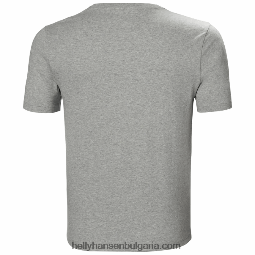 мъже мъжка тениска f2f от органичен памук 80V22D891 сиво мел кв Helly-Hansen