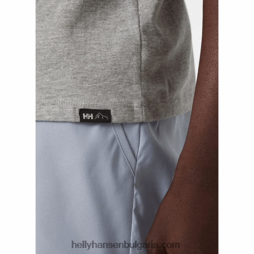 мъже мъжка тениска f2f от органичен памук 80V22D891 сиво мел кв Helly-Hansen