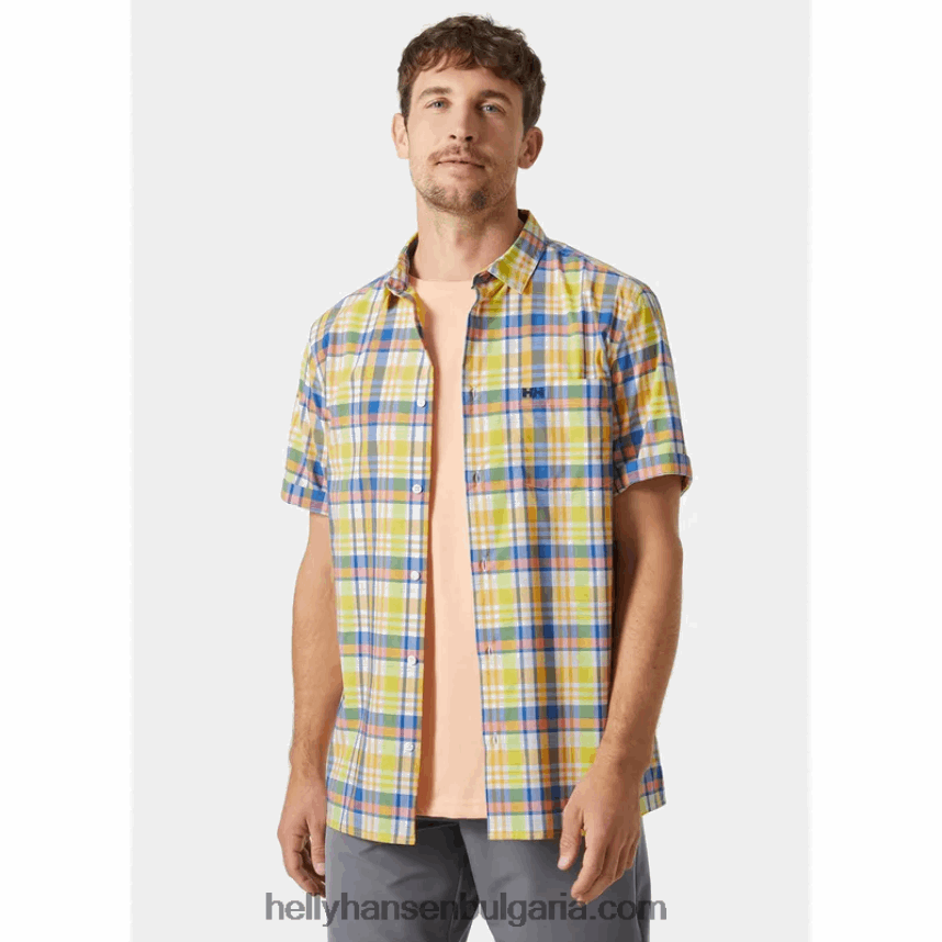 мъже мъжка бързосъхнеща риза с къс ръкав fjord 2.0 80V22D904 черен Helly-Hansen