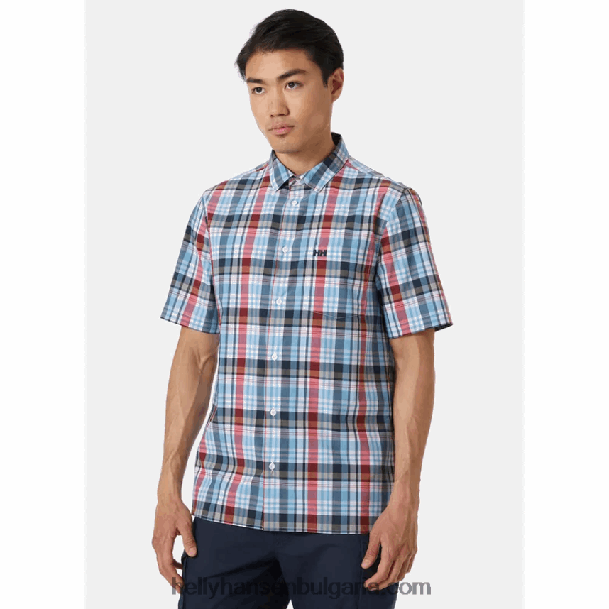 мъже мъжка бързосъхнеща риза с къс ръкав fjord 2.0 80V22D905 медовина Helly-Hansen