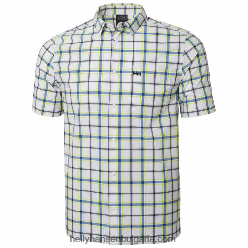 мъже мъжка бързосъхнеща риза с къс ръкав fjord 2.0 80V22D906 светло син Helly-Hansen