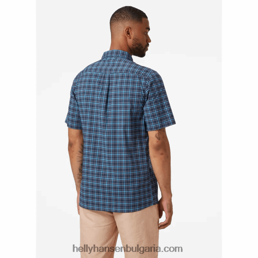 мъже мъжка бързосъхнеща риза с къс ръкав fjord 2.0 80V22D908 бяло Helly-Hansen