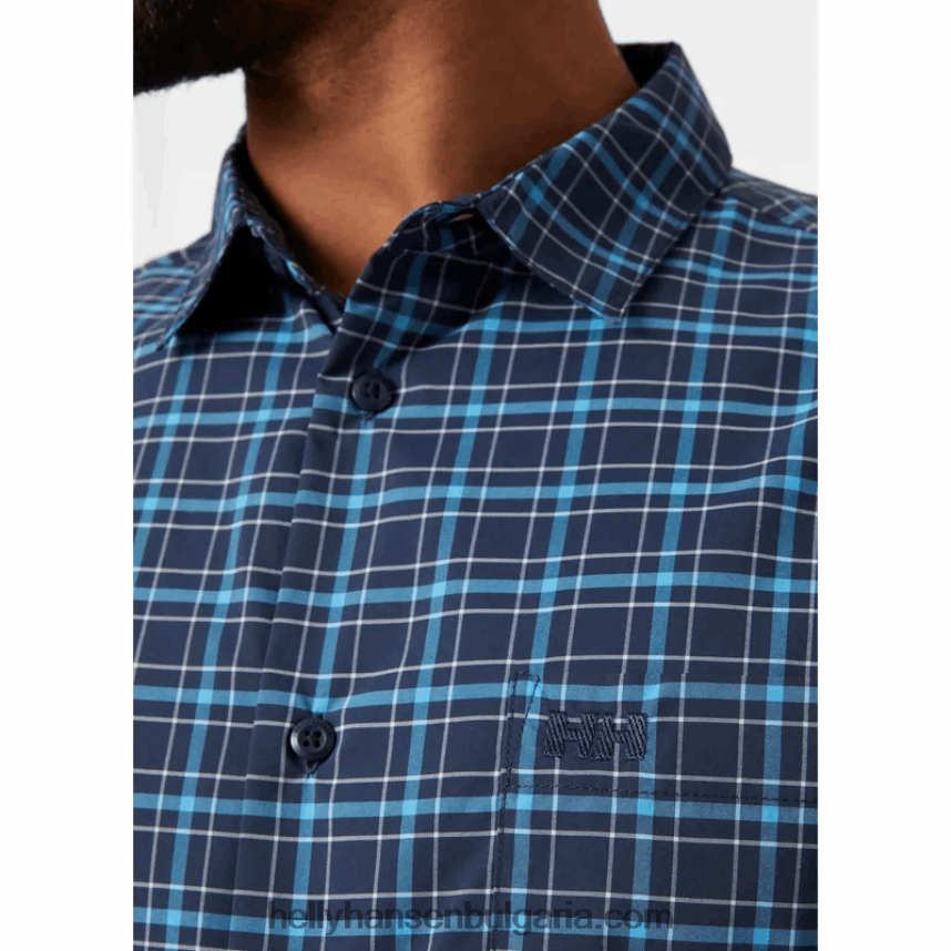 мъже мъжка бързосъхнеща риза с къс ръкав fjord 2.0 80V22D908 бяло Helly-Hansen