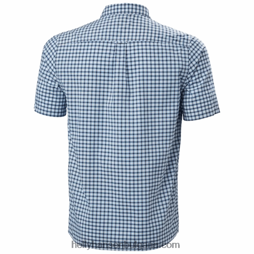 мъже мъжка бързосъхнеща риза с къс ръкав fjord 2.0 80V22D909 военноморски флот Helly-Hansen