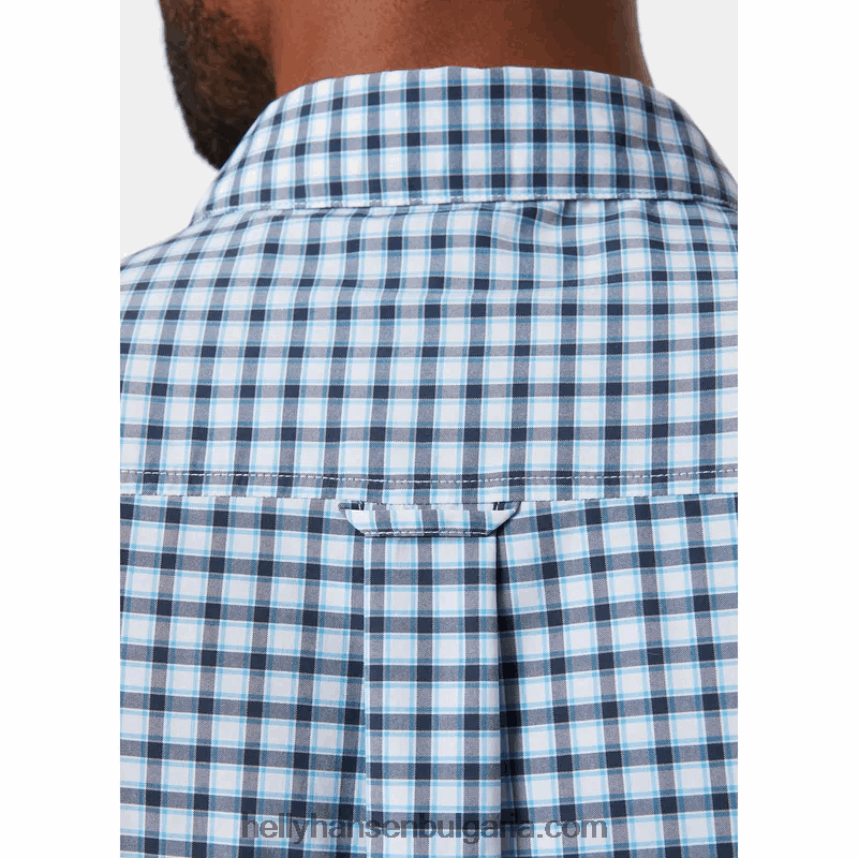 мъже мъжка бързосъхнеща риза с къс ръкав fjord 2.0 80V22D909 военноморски флот Helly-Hansen