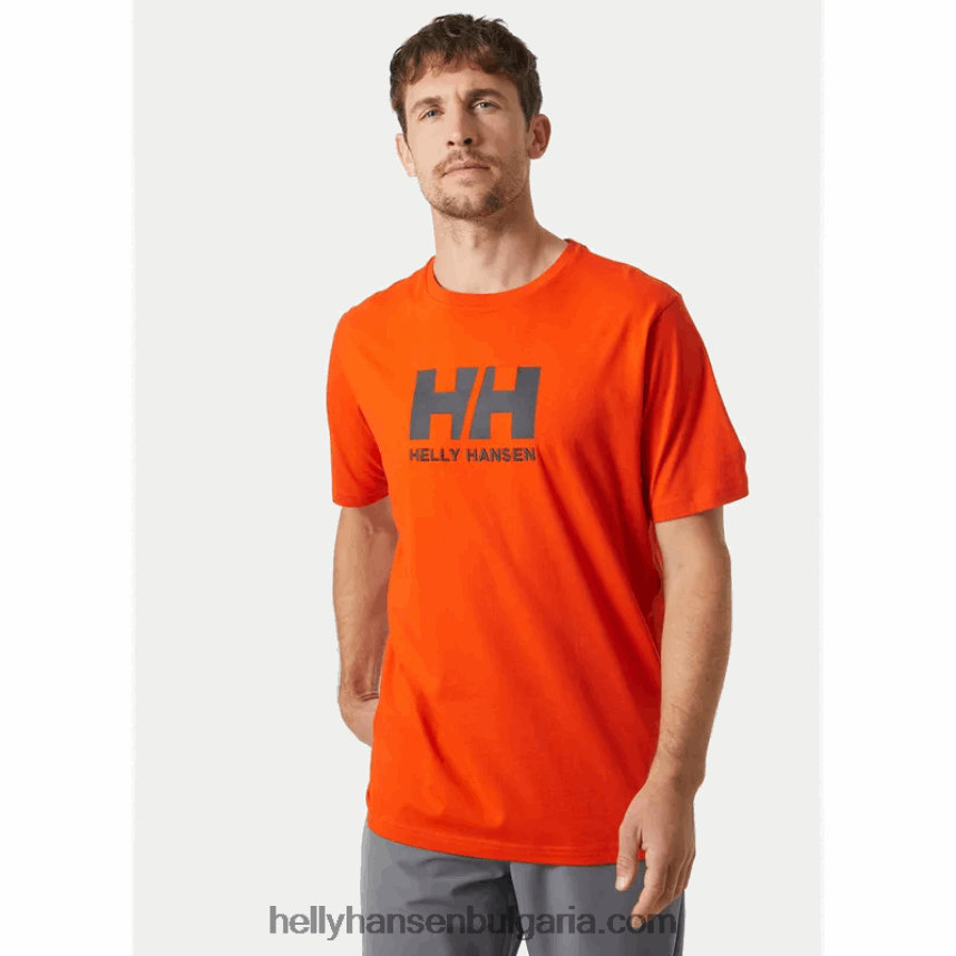 мъже мъжка тениска с лого hh 80V22D860 сив меланг Helly-Hansen