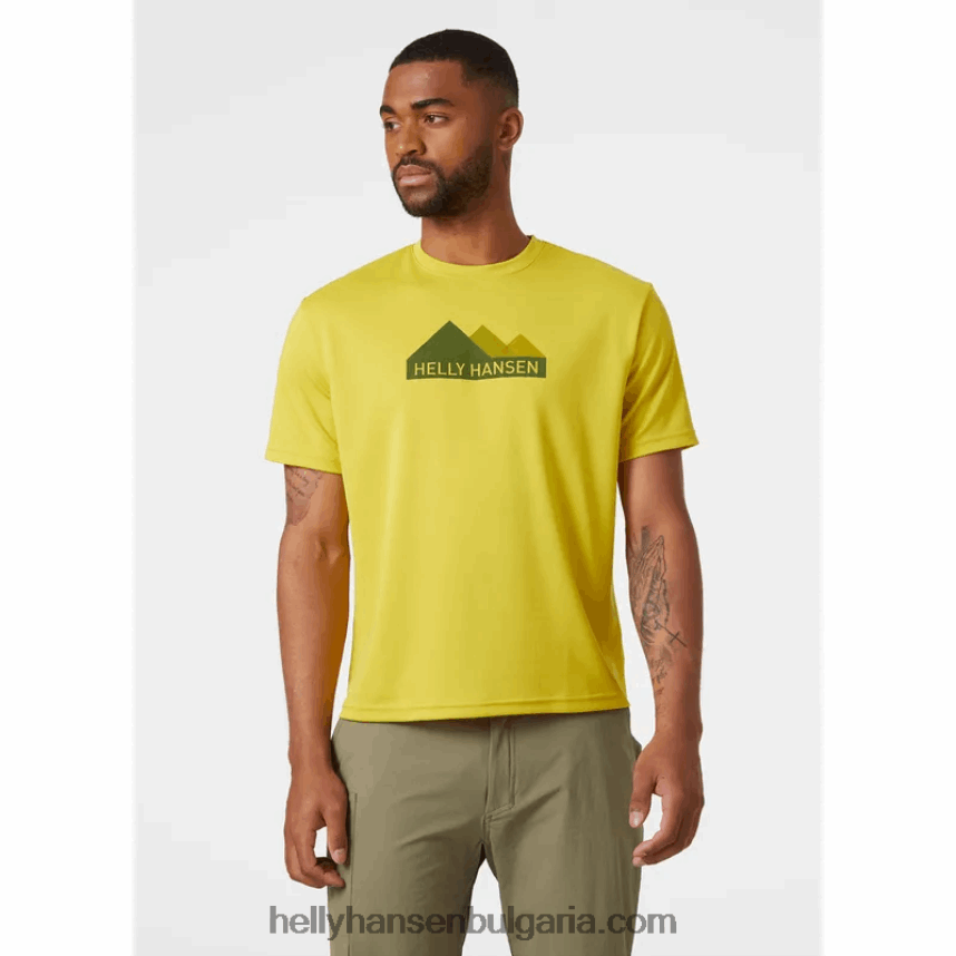 мъже мъжка тениска с графики hh tech 80V22D892 сив меланг Helly-Hansen