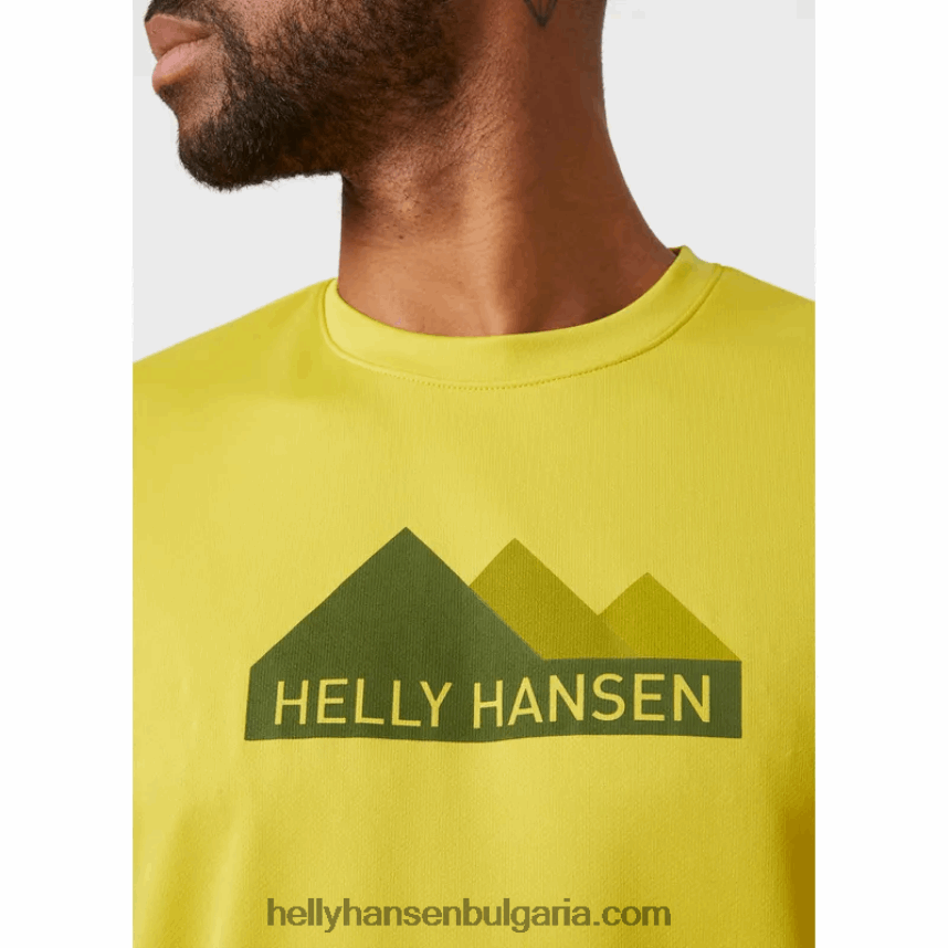 мъже мъжка тениска с графики hh tech 80V22D892 сив меланг Helly-Hansen