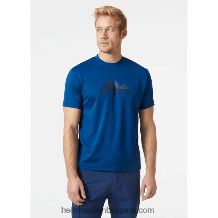 мъже мъжка тениска с графики hh tech 80V22D894 нефрит Helly-Hansen