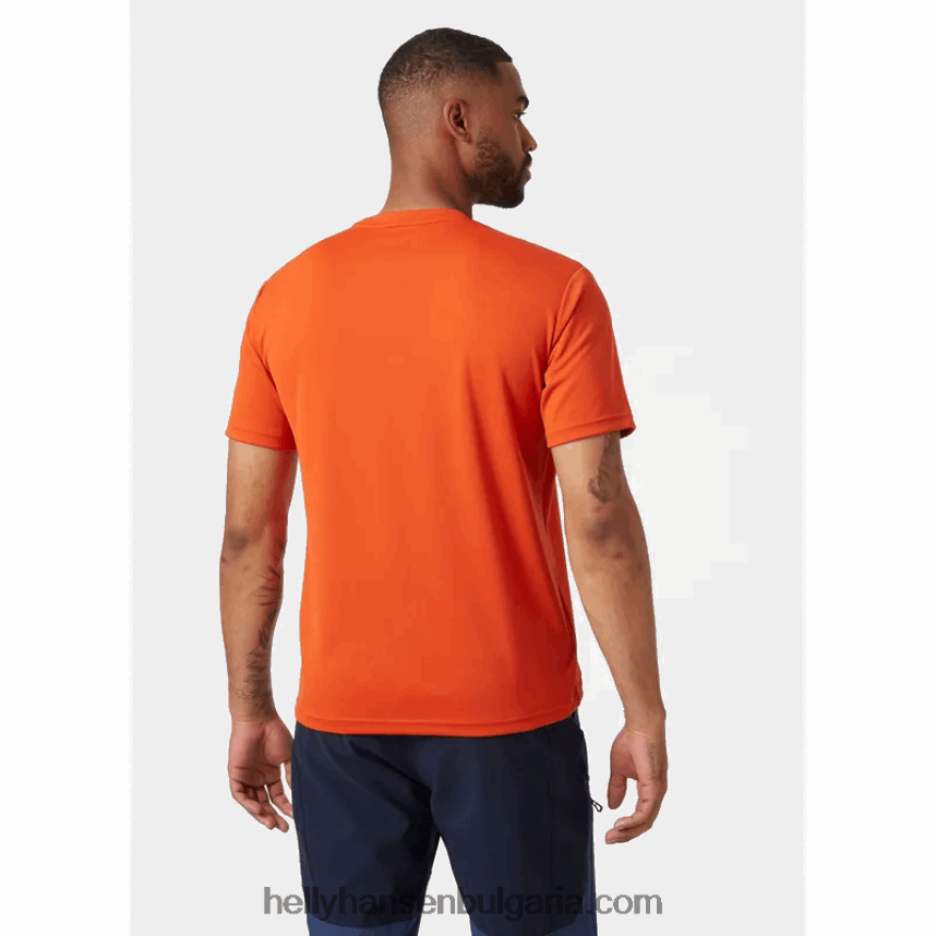 мъже мъжка тениска с графики hh tech 80V22D895 дълбок фиорд Helly-Hansen