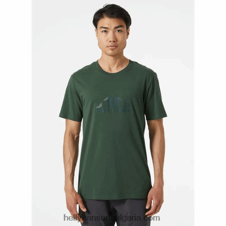 мъже мъжка тениска с графика nord 80V22D882 каньон Helly-Hansen