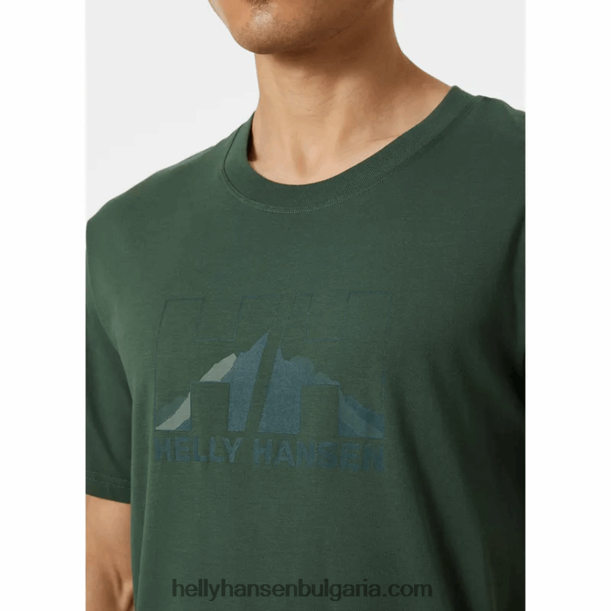 мъже мъжка тениска с графика nord 80V22D882 каньон Helly-Hansen