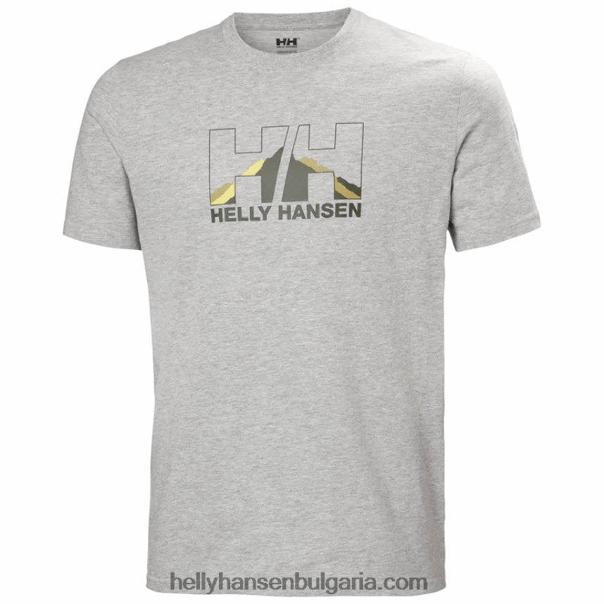 мъже мъжка тениска с графика nord 80V22D884 дълбок фиорд Helly-Hansen