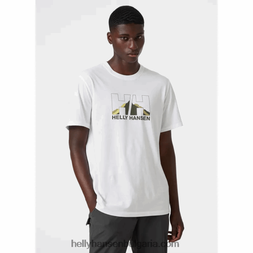 мъже мъжка тениска с графика nord 80V22D885 сив меланг Helly-Hansen