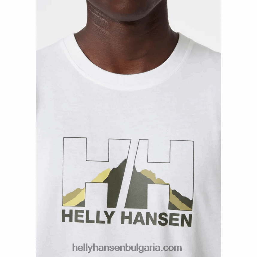 мъже мъжка тениска с графика nord 80V22D885 сив меланг Helly-Hansen