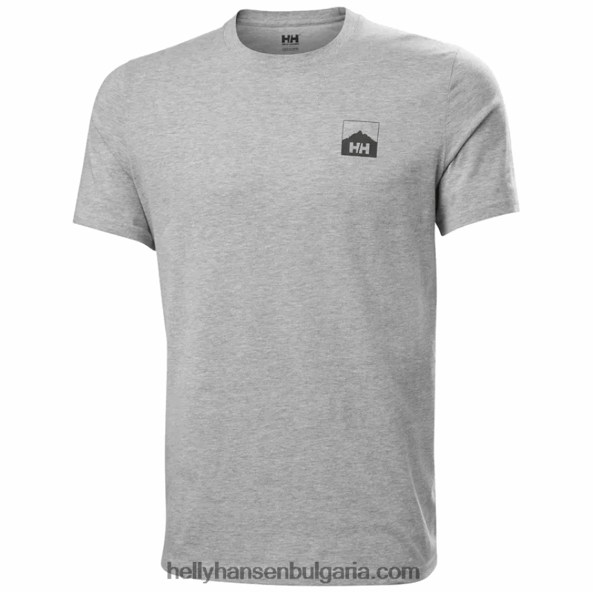 мъже мъжка тениска nord hh с графика 80V22D920 абанос Helly-Hansen