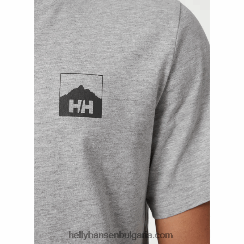 мъже мъжка тениска nord hh с графика 80V22D920 абанос Helly-Hansen