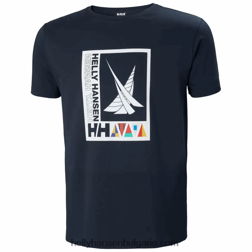 мъже мъжка тениска shoreline 2.0 80V22D839 военноморски флот Helly-Hansen