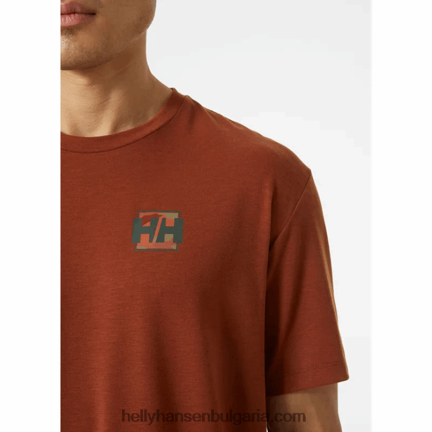 мъже мъжка тениска с рециклирана графика skog 80V22D841 пчелна пита m Helly-Hansen