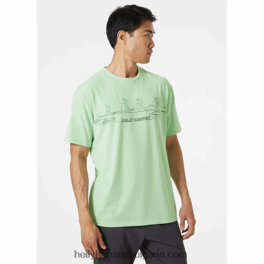 мъже мъжка тениска с рециклирана графика skog 80V22D842 железен оксид Helly-Hansen
