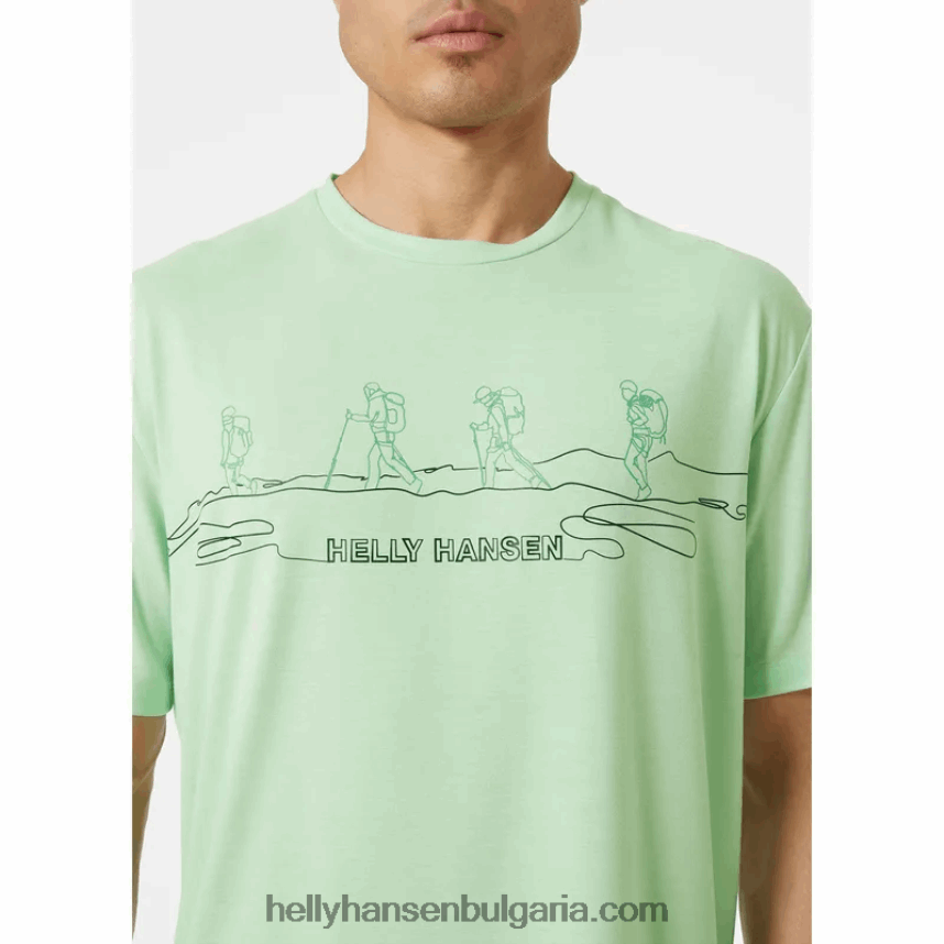 мъже мъжка тениска с рециклирана графика skog 80V22D842 железен оксид Helly-Hansen