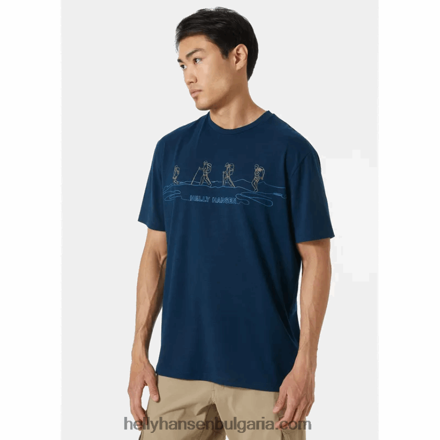 мъже мъжка тениска с рециклирана графика skog 80V22D845 смърч мела Helly-Hansen