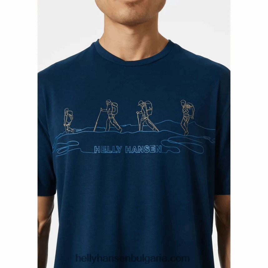 мъже мъжка тениска с рециклирана графика skog 80V22D845 смърч мела Helly-Hansen