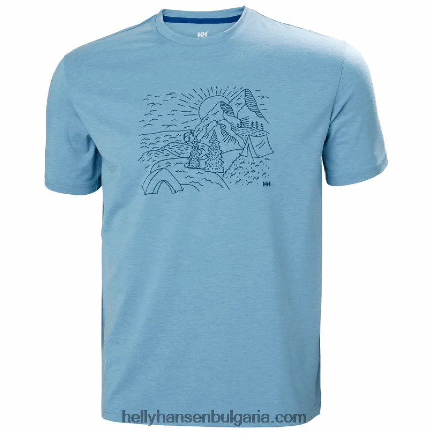 мъже мъжка тениска с рециклирана графика skog 80V22D846 океан Helly-Hansen