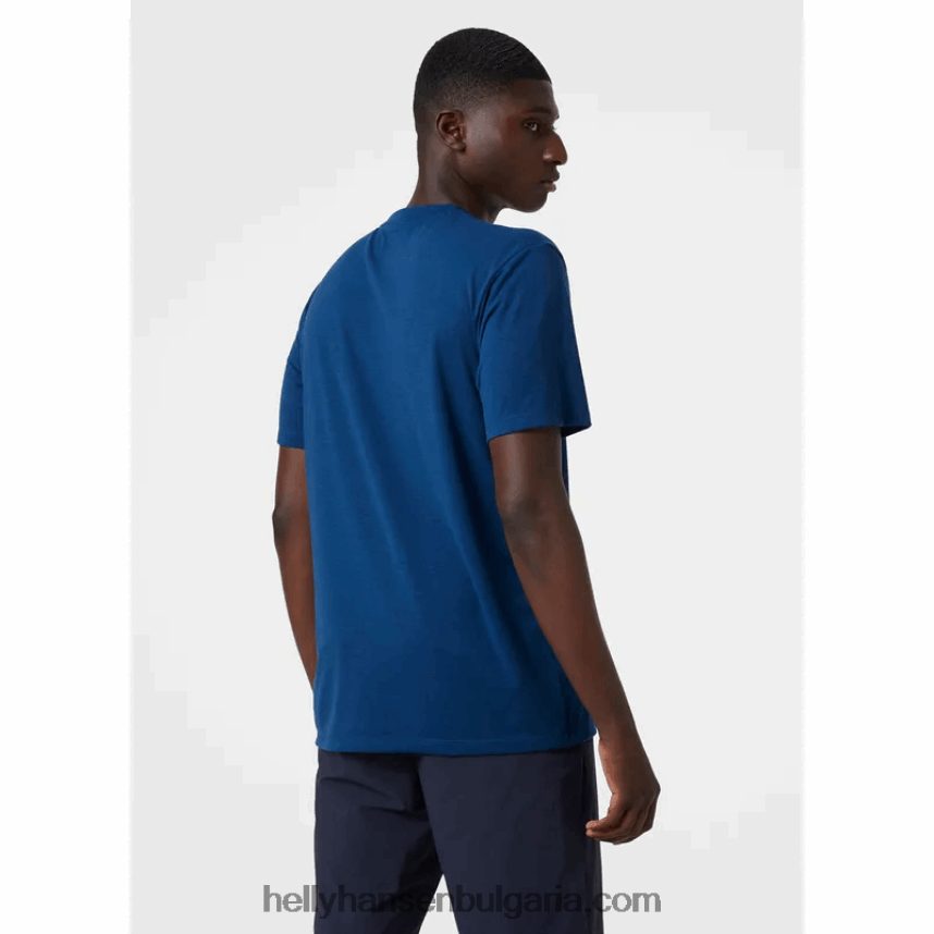мъже мъжка тениска с рециклирана графика skog 80V22D848 азурит мел Helly-Hansen
