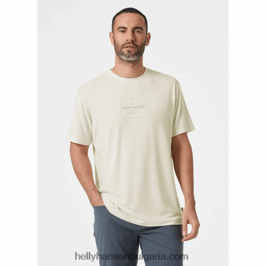 мъже мъжка тениска с рециклирана графика skog 80V22D849 дълбок фиорд Helly-Hansen