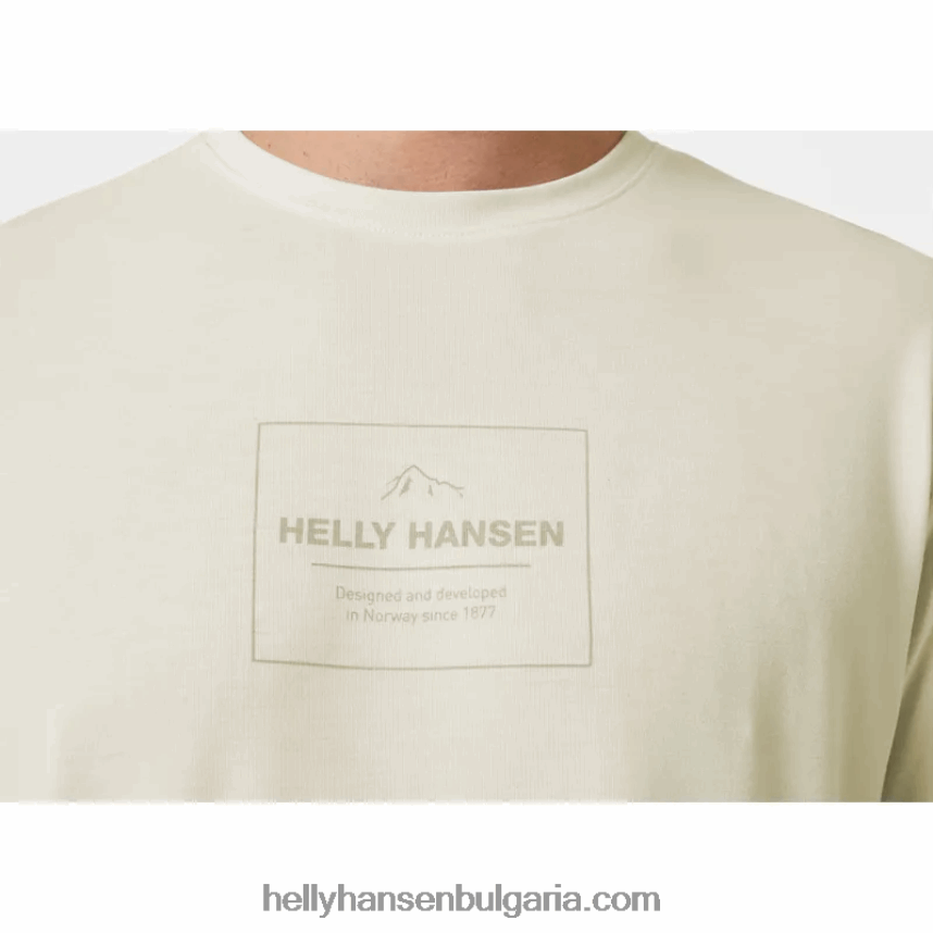 мъже мъжка тениска с рециклирана графика skog 80V22D849 дълбок фиорд Helly-Hansen